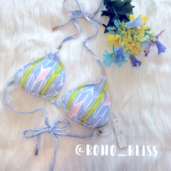 TART COLLECTIONS Nordstrom’s String Bikini Top Blue Print NWT - Picture 2 of 8